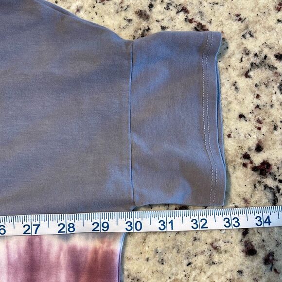 Jade By Jane Womens Tie Dye Hoodie Ruffle Dolman Sleeve Shirt‎ Blue Size Large - Picture 7 of 8